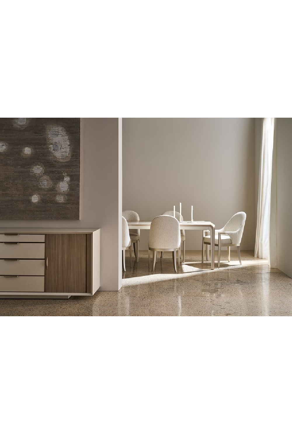 White Arched-Back Dining Armchair | Caracole Natural Choice | Caracole.eu.com