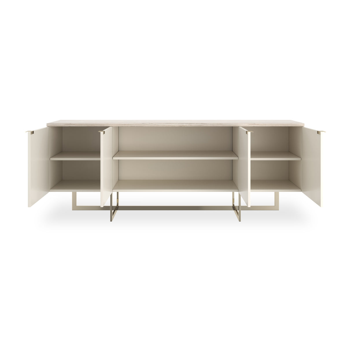 Mirror-Polished 4-Door Media Cabinet | Caracole Wish You Were Here