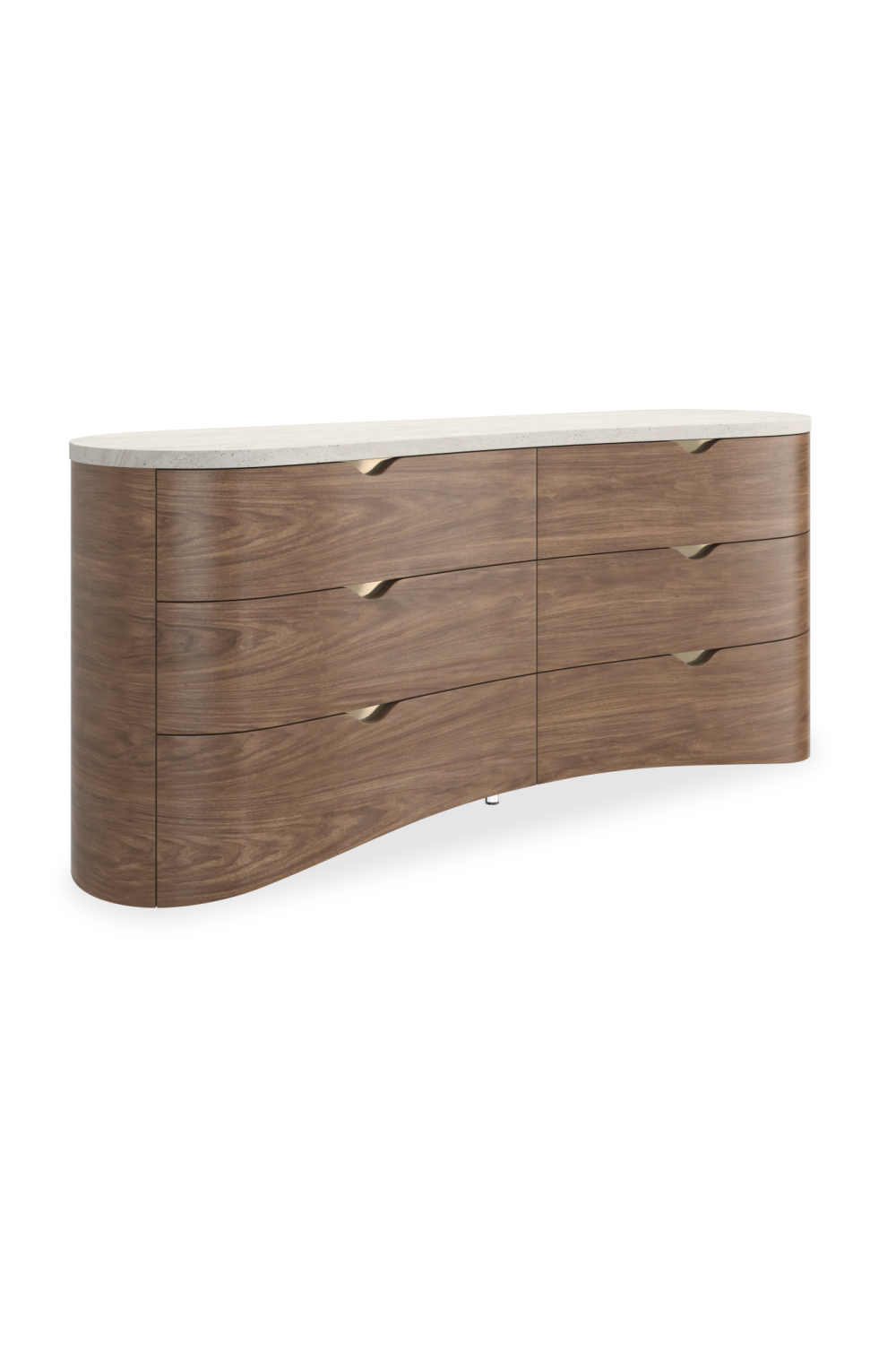 Travertine Top 6-Drawer Dresser | Caracole Fleur | Caracole.eu.com