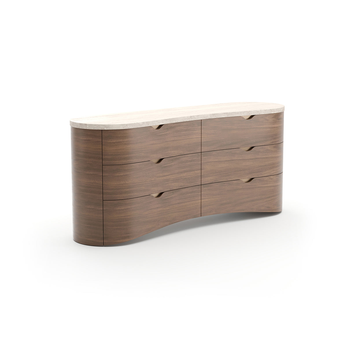 Travertine Top 6-Drawer Dresser | Caracole Fleur