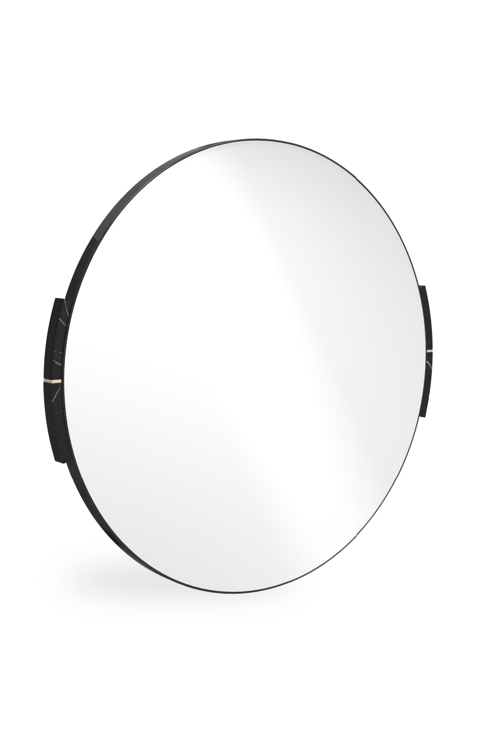 Marble Accent Round Wall Mirror | Caracole Overlap | Caracole.eu.com