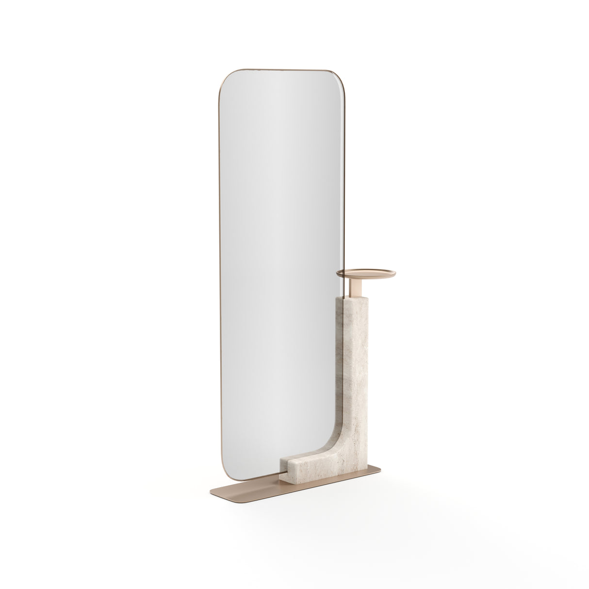 Travertine Stand Floor Mirror | Caracole Overlap