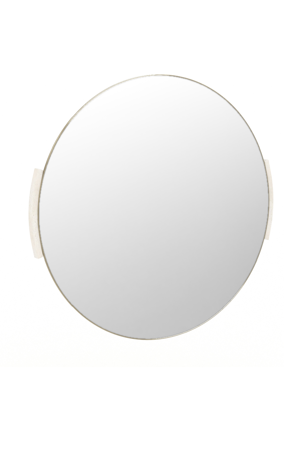 Travertine Accent Round Wall Mirror | Caracole Overlap | Caracole.eu.com