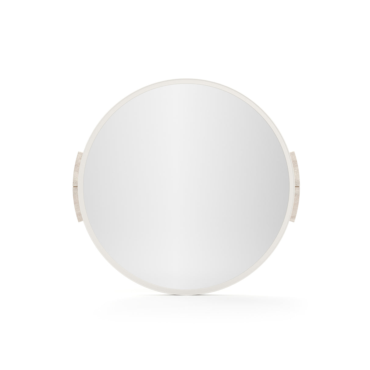 Travertine Accent Round Wall Mirror | Caracole Overlap