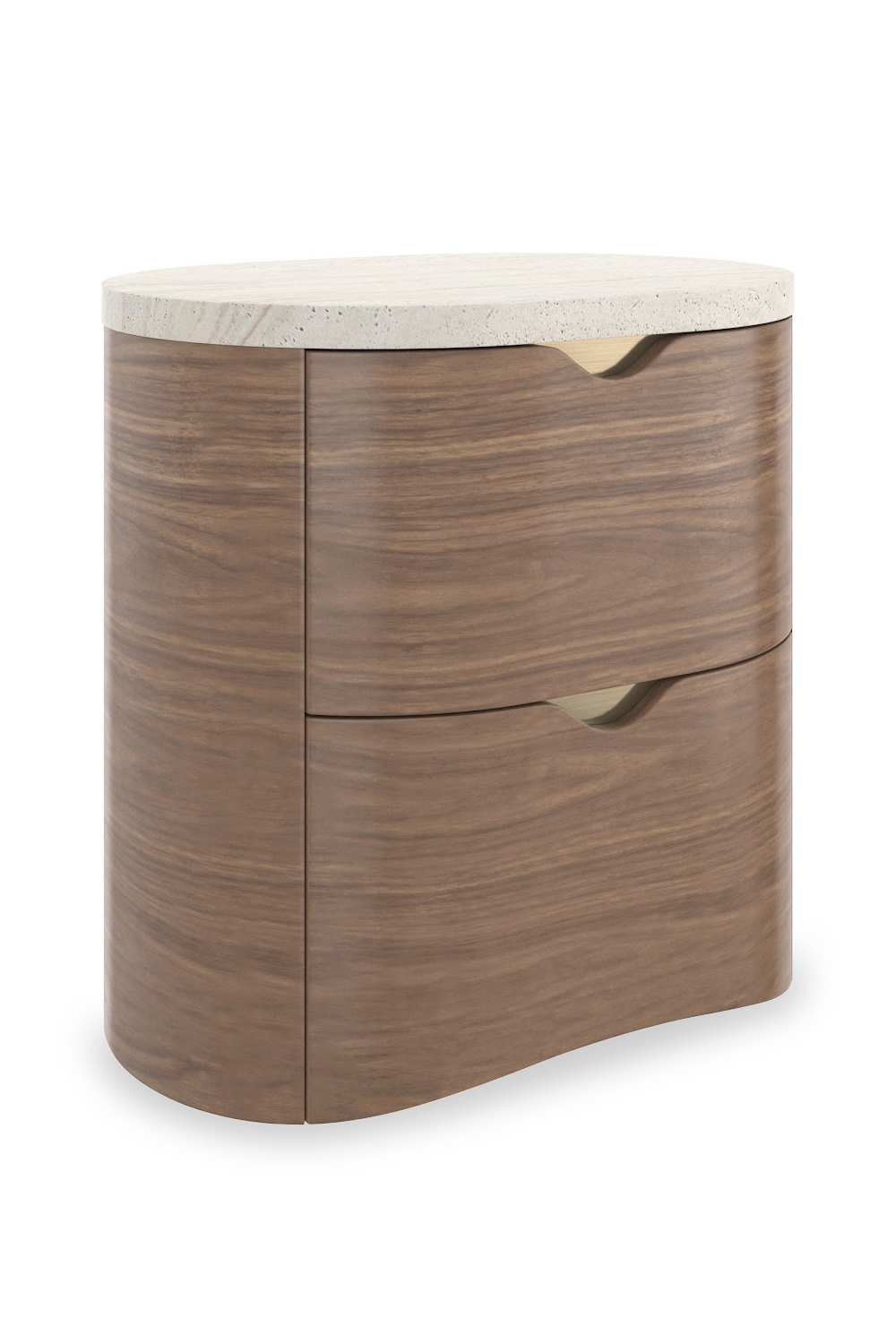Travertine Top 2-Drawer Nightstand | Caracole Fleur | Caracole.eu.com