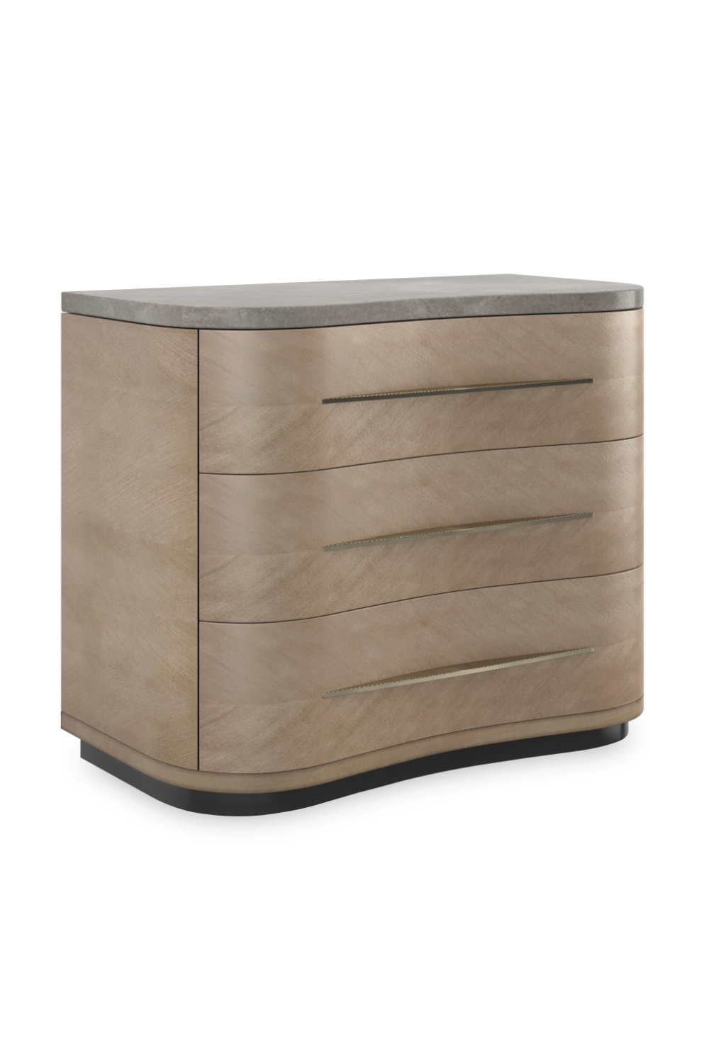 Gray Marble Top 3-Drawer Nightstand | Caracole Nomadic | Caracole.eu.com