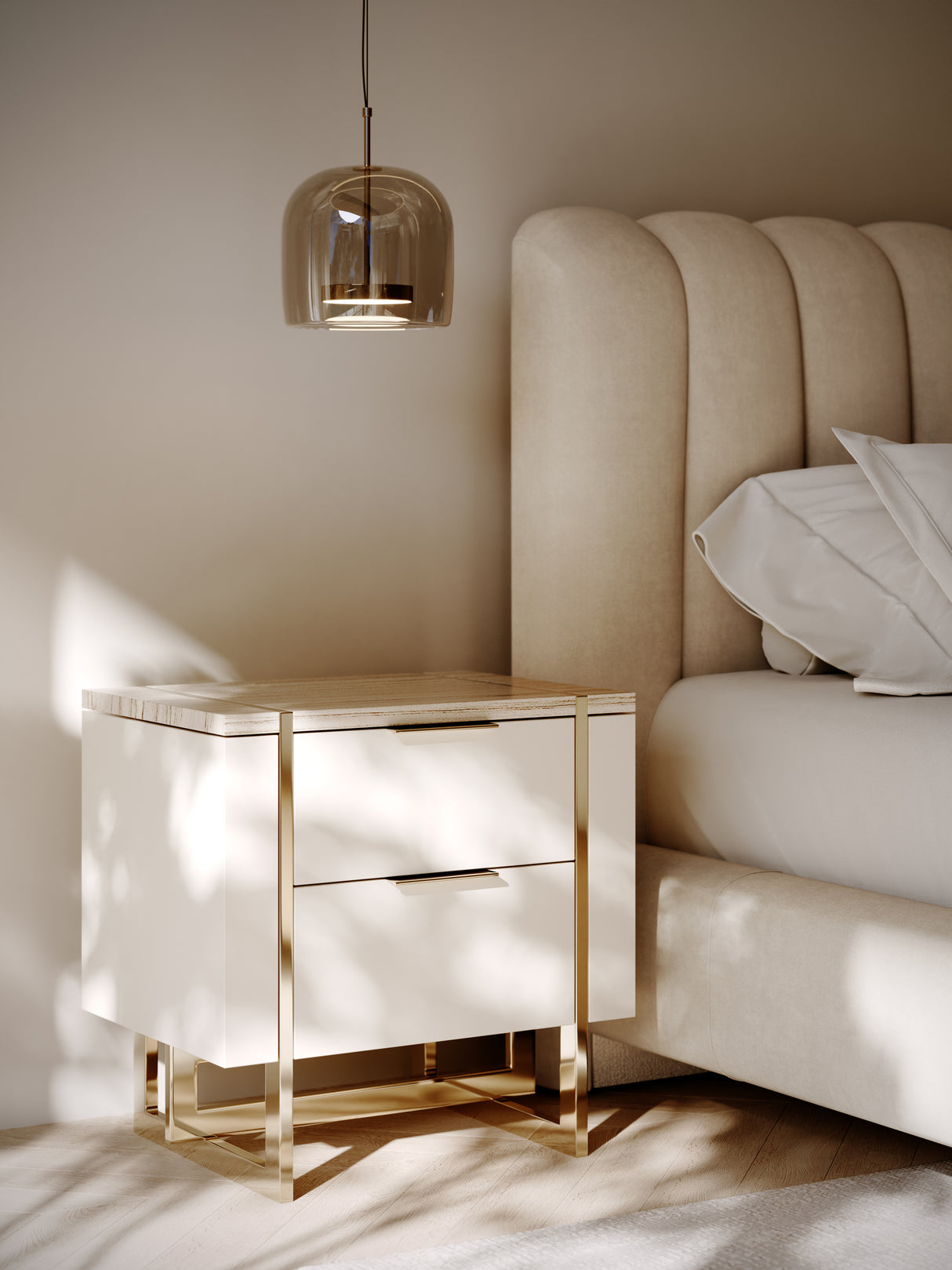 White 3-Drawer Nightstand | Caracole Wish You Were Here