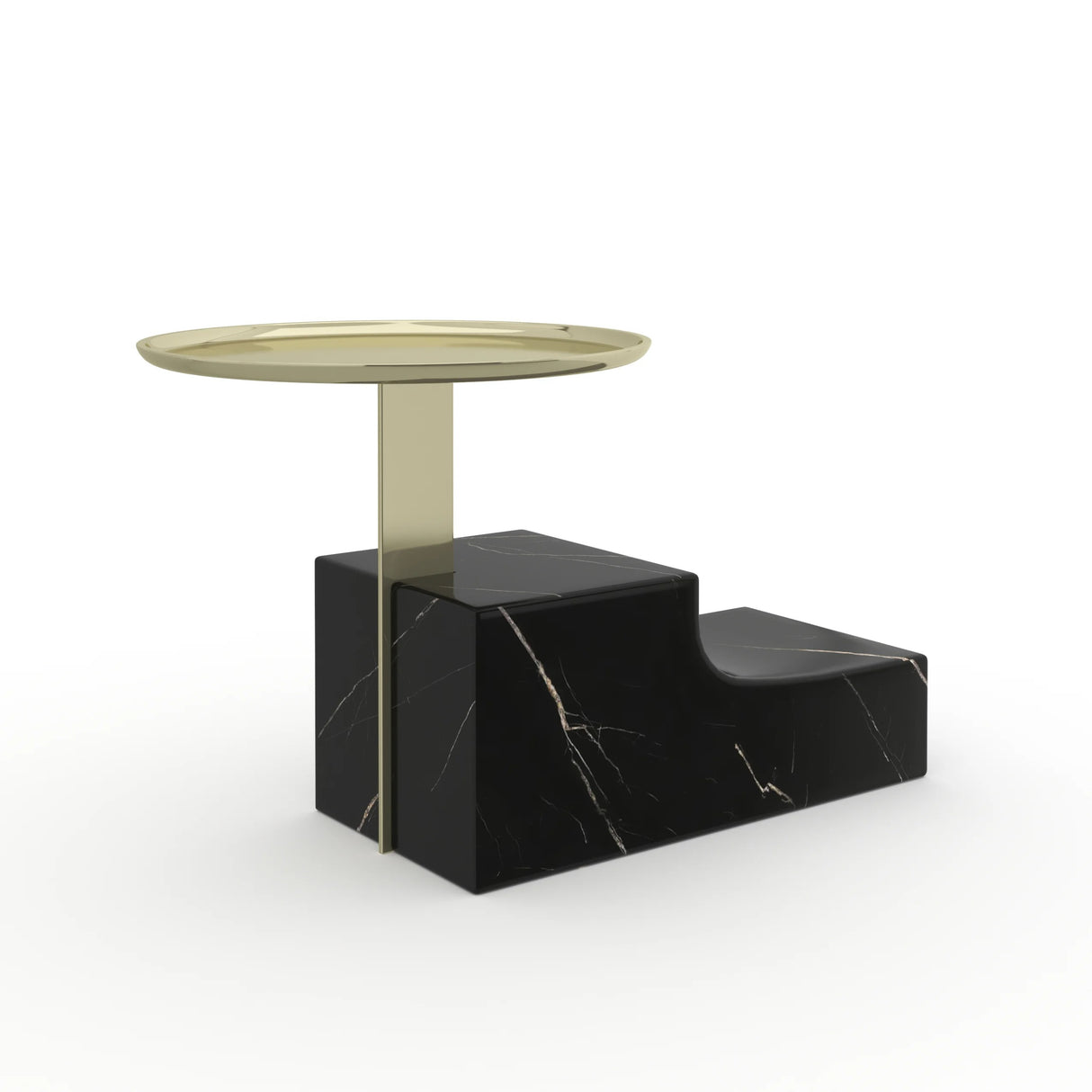 Black Marble Base Nightstand | Caracole Overlap | Caracole.eu.com