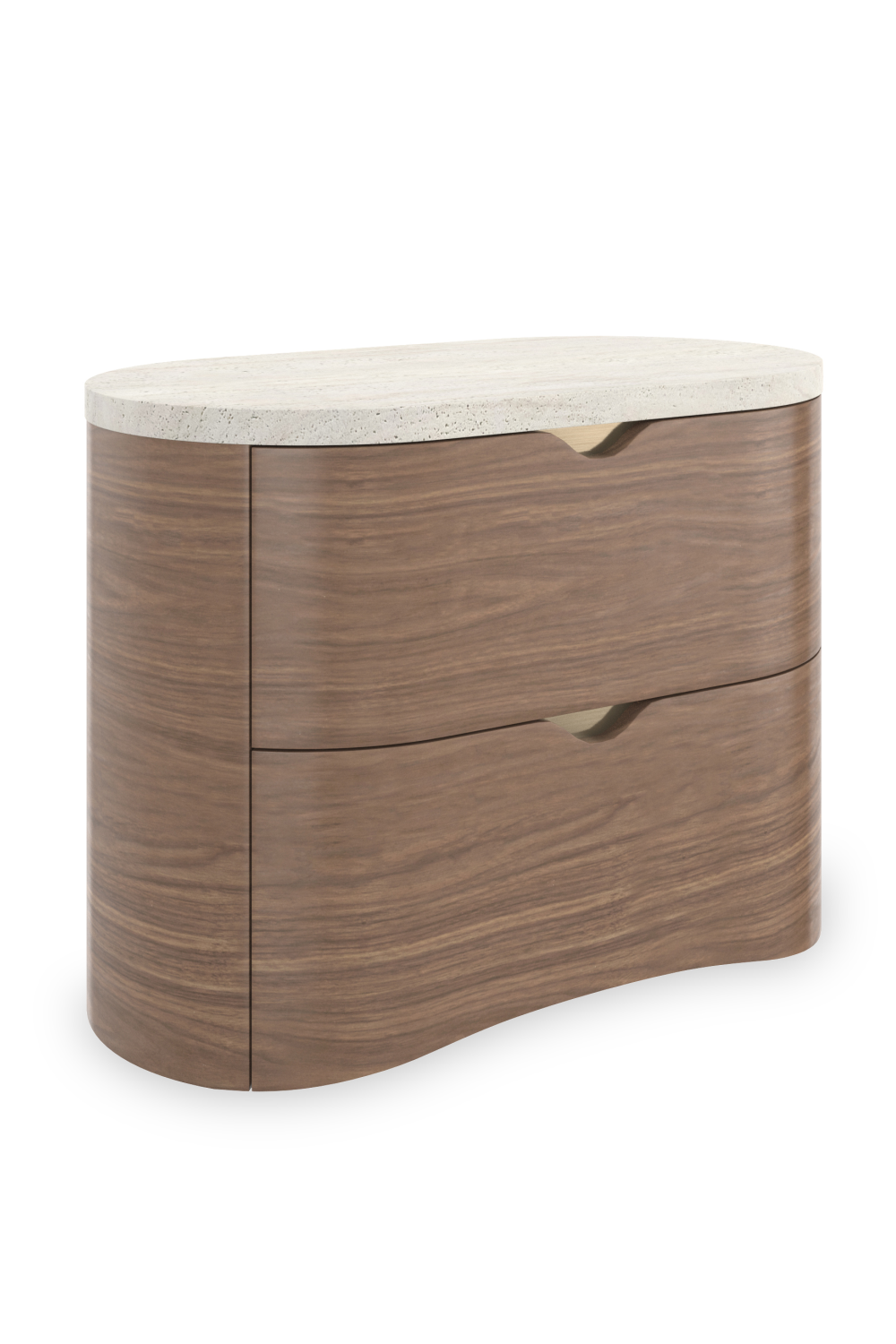 Travertine Top 2-Drawer Nightstand | Caracole Fleur | Caracole.eu.com