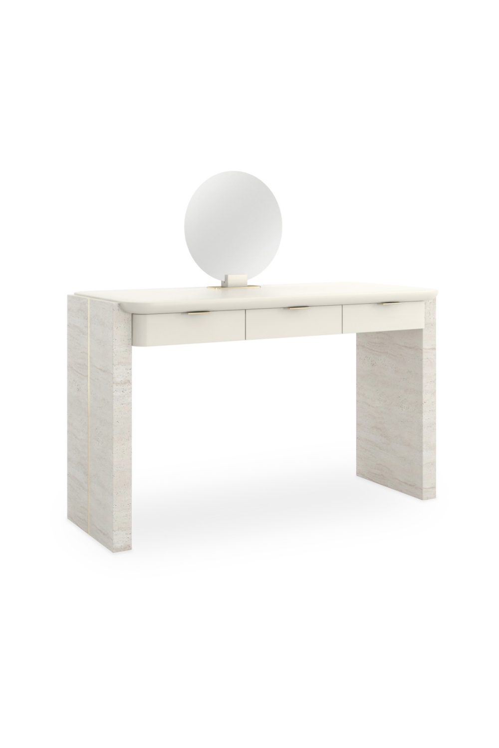 Travertine Base 3-Drawer Vanity | Caracole Overlap | Caracole.eu.com