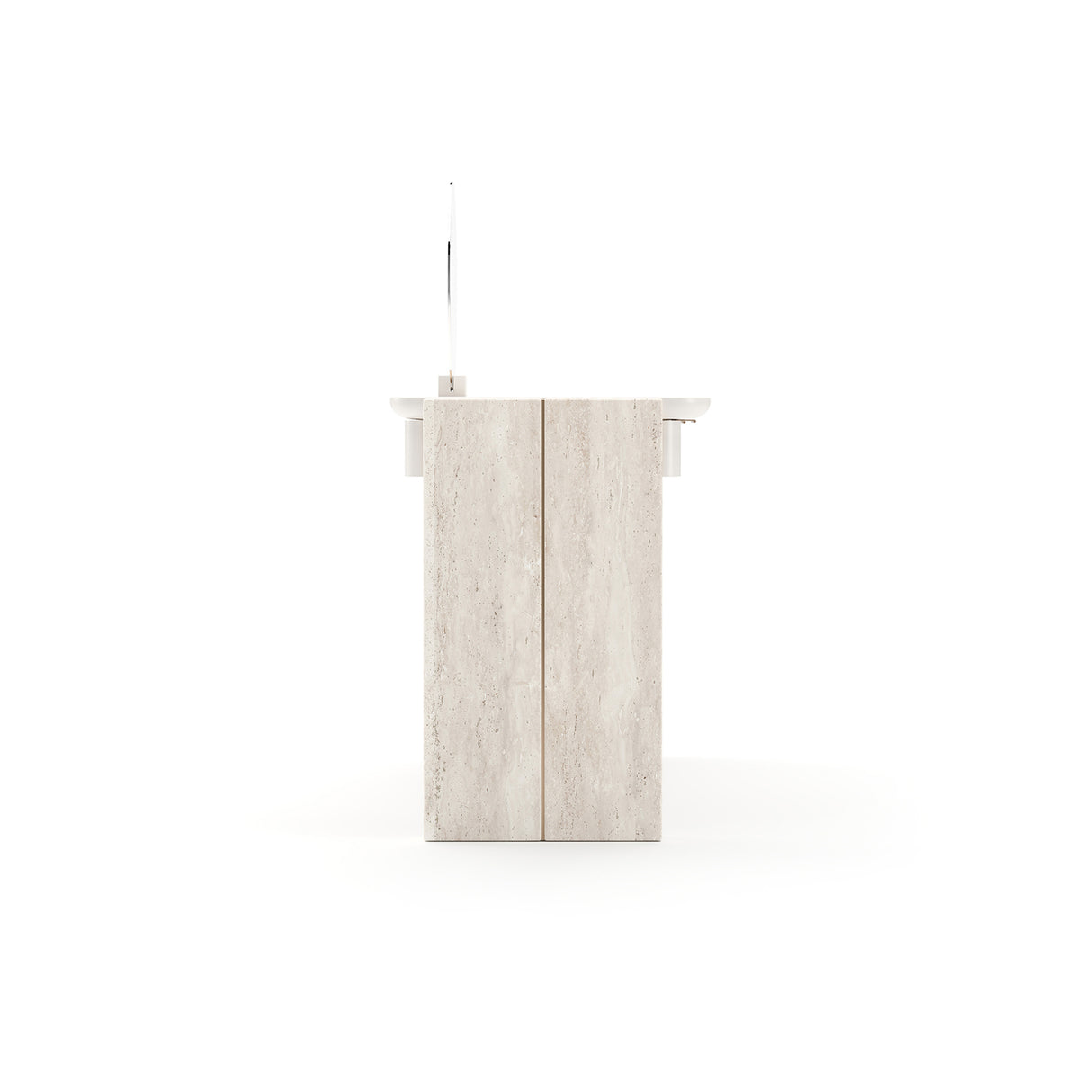 Travertine Base 3-Drawer Vanity | Caracole Overlap