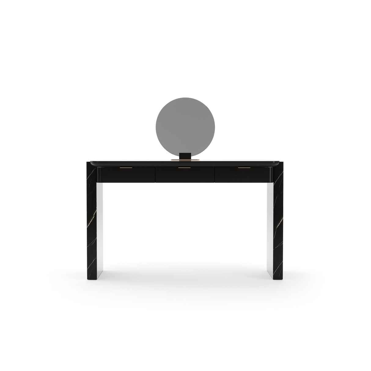 Black 3-Drawer Vanity Desk | Caracole Overlap