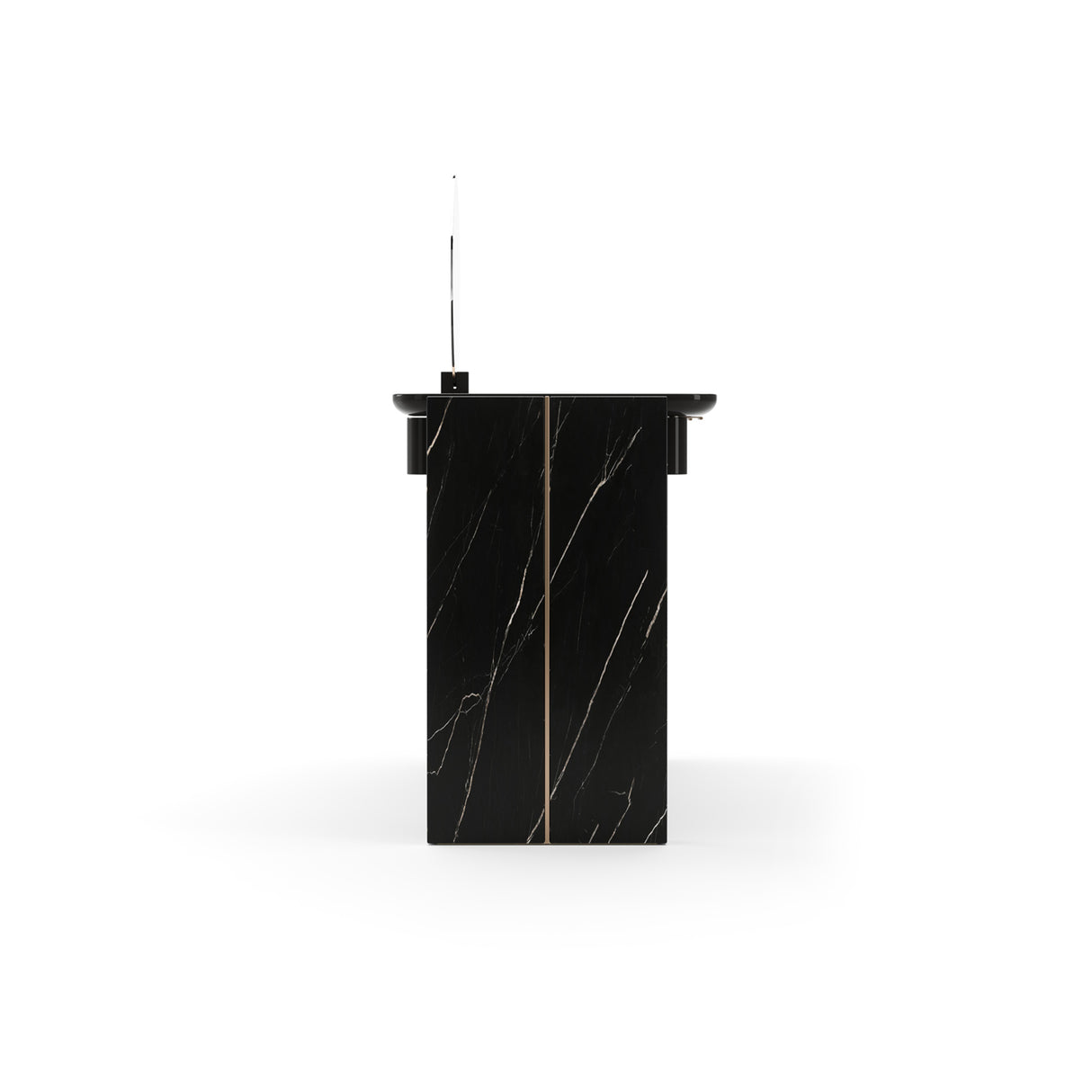 Black 3-Drawer Vanity Desk | Caracole Overlap