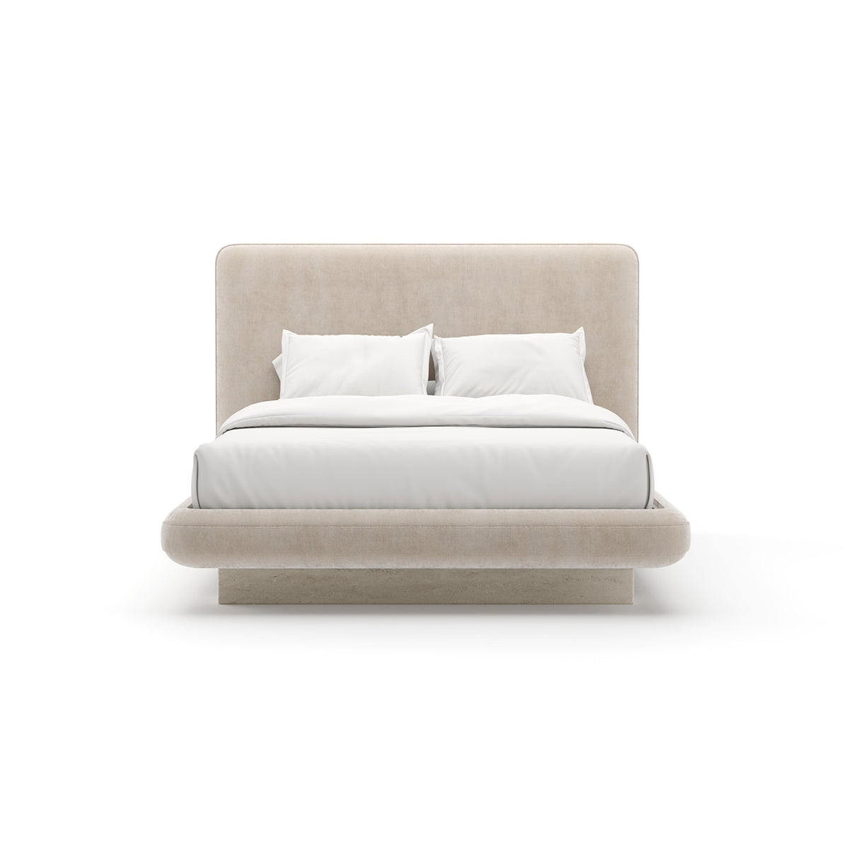 Ivory Vintage Velvet Queen Bed | Caracole Overlap