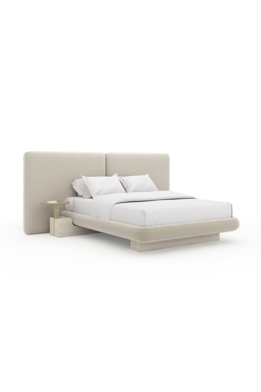 Ivory Velvet 2-Panel Queen Bed | Caracole Overlap | Caracole.eu.com