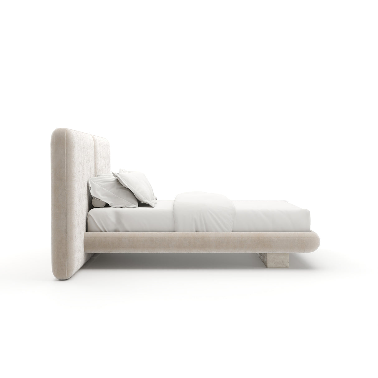 Ivory Velvet 2-Panel Queen Bed | Caracole Overlap
