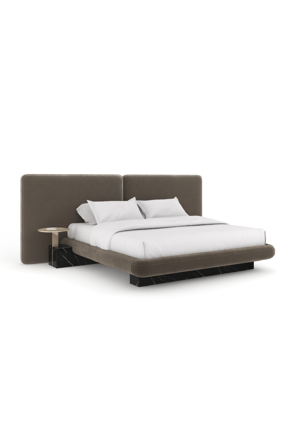 Dark Taupe 2-Panel Bed | Caracole Overlap | Caracole.eu.com