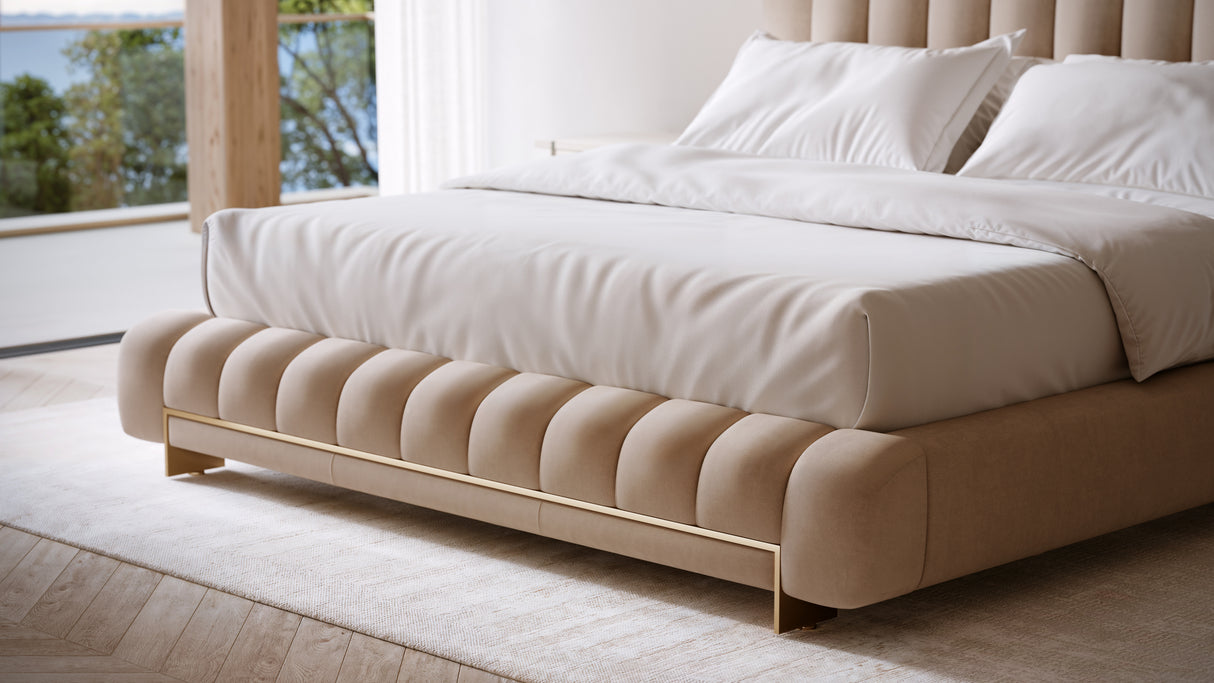 Cream Channeled King Bed | Caracole Well Balanced