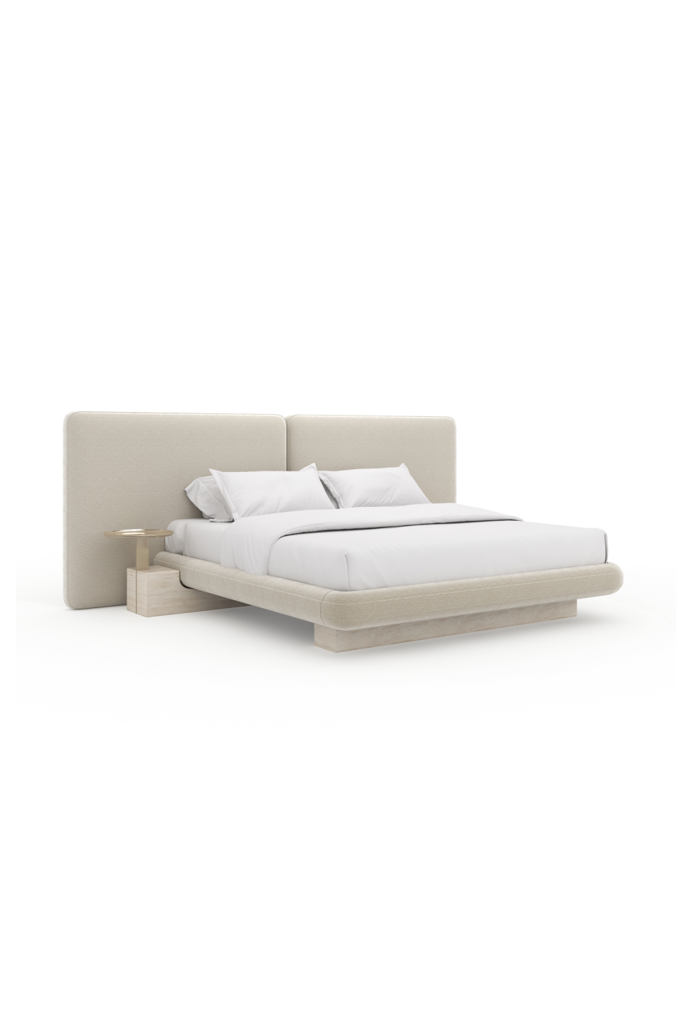 Ivory Velvet 2-Panel King Bed | Caracole Overlap | Caracole.eu.com