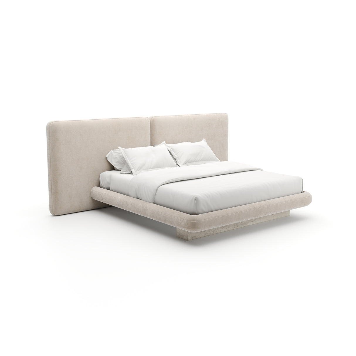 Ivory Velvet 2-Panel King Bed | Caracole Overlap