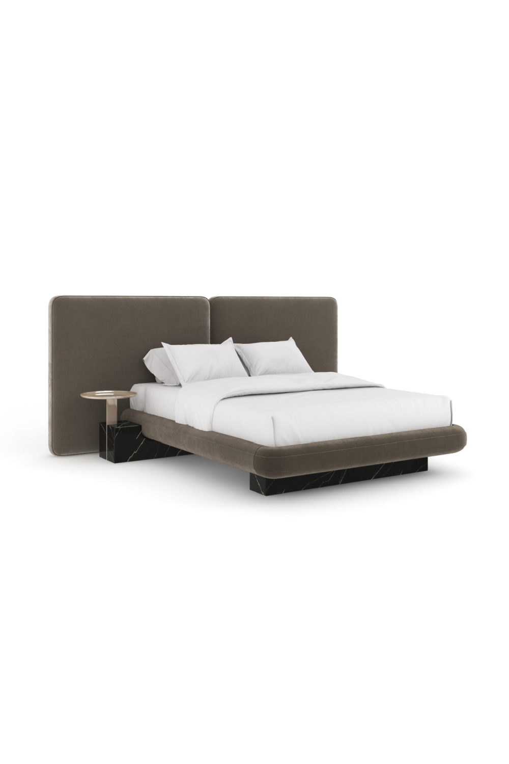 Dark Taupe 2-Panel Bed | Caracole Overlap | Caracole.eu.com