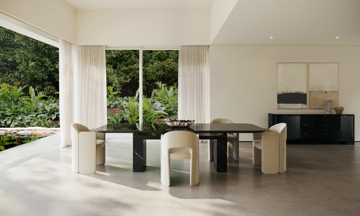 Black Rectangular Dining Table | Caracole Overlap