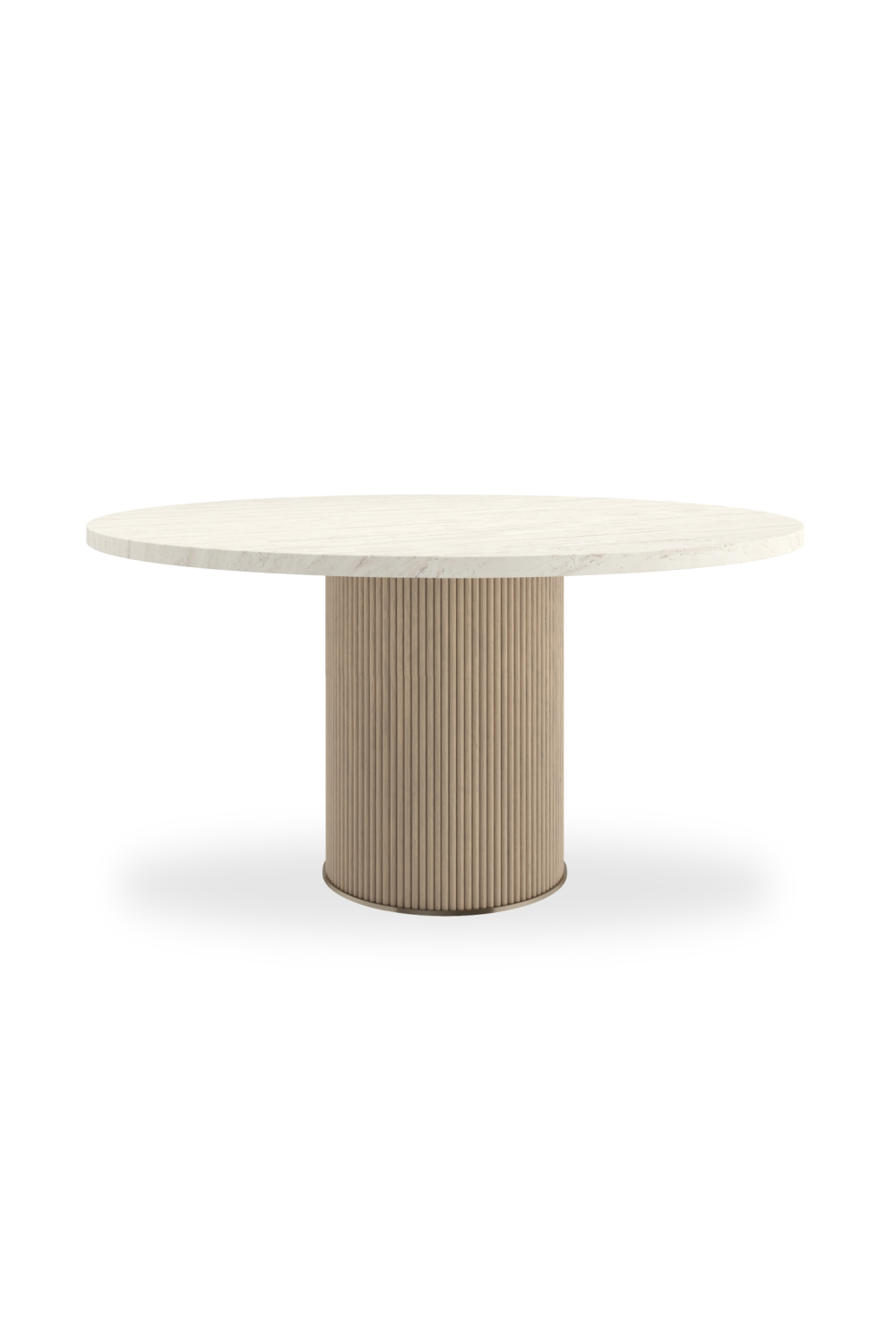Round Cream Travertine Dining Table | Caracole Rhythm | Caracole.eu.com