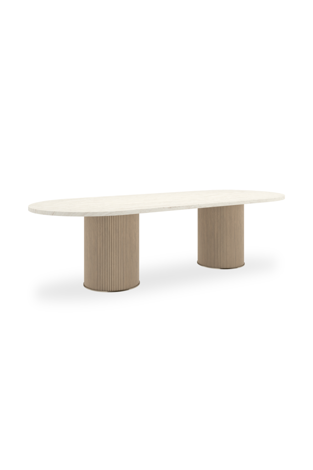 Oval Cream Travertine Dining Table | Caracole Rhythm | Caracole.eu.com
