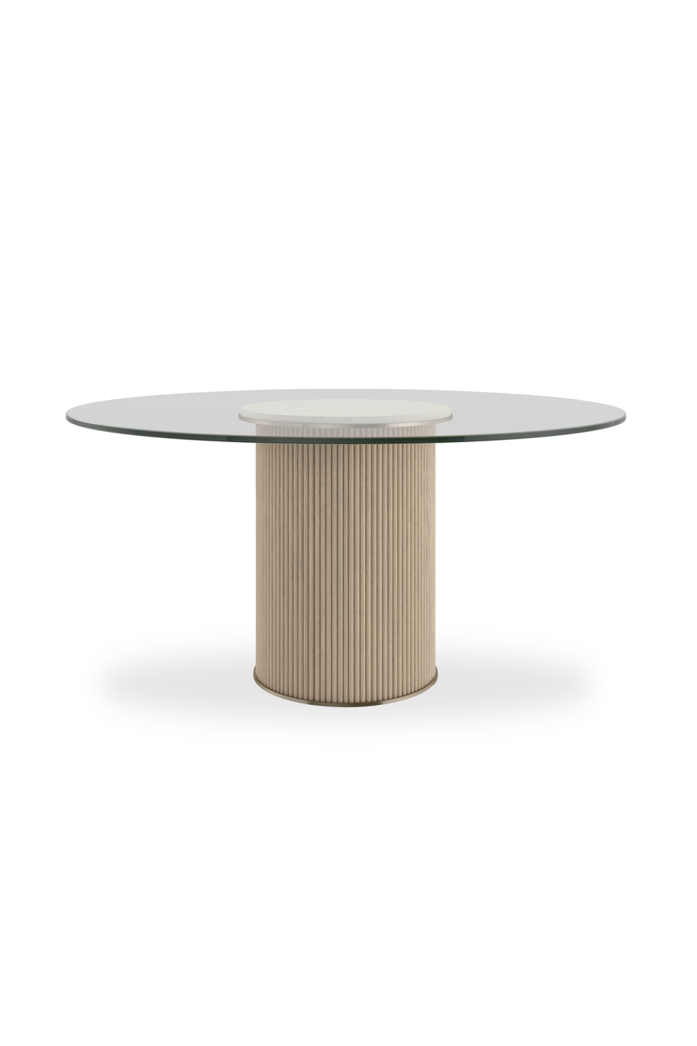 Clear Glass Round Dining Table | Caracole Rhythm | Caracole.eu.com