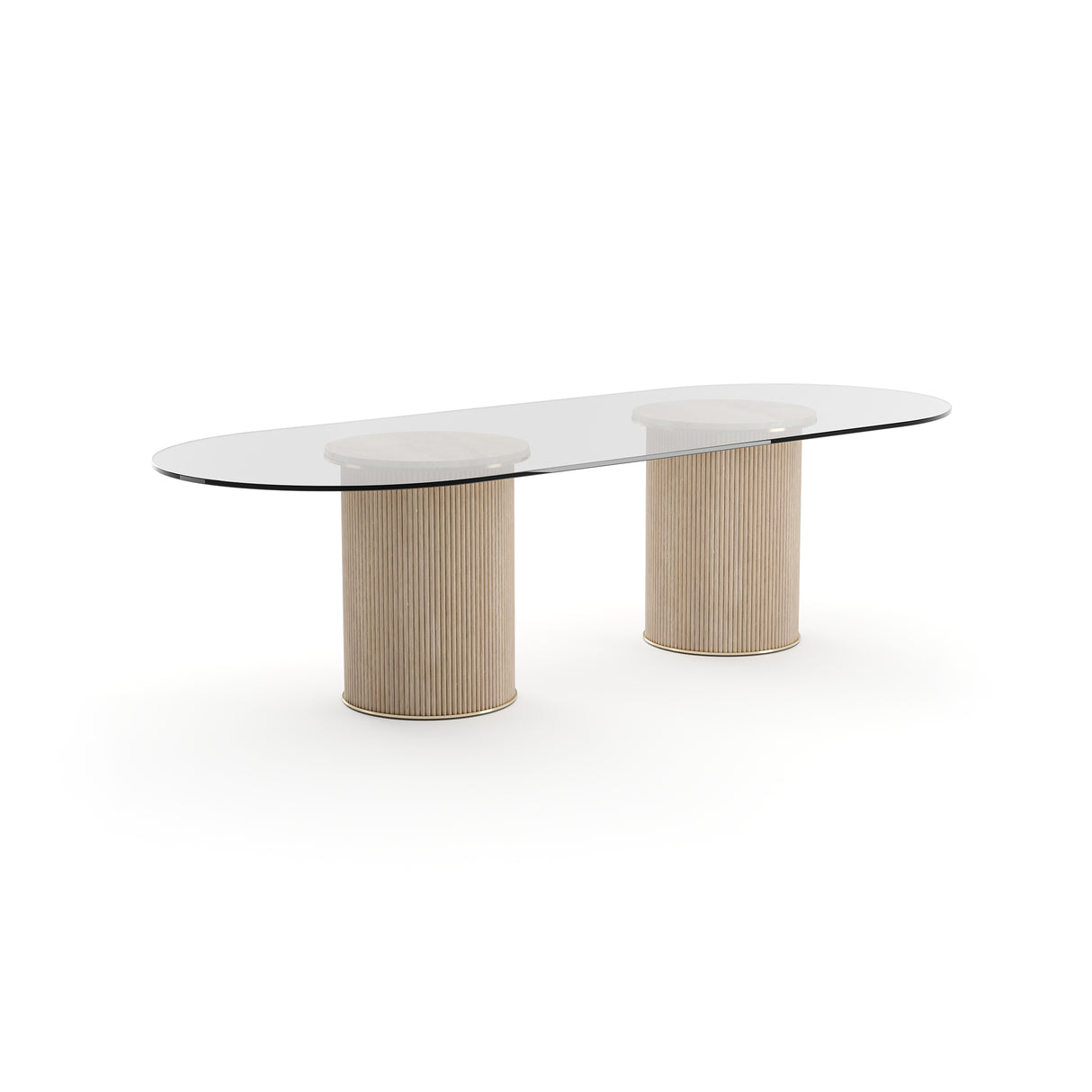 Clear Glass Oval Dining Table | Caracole Rhythm
