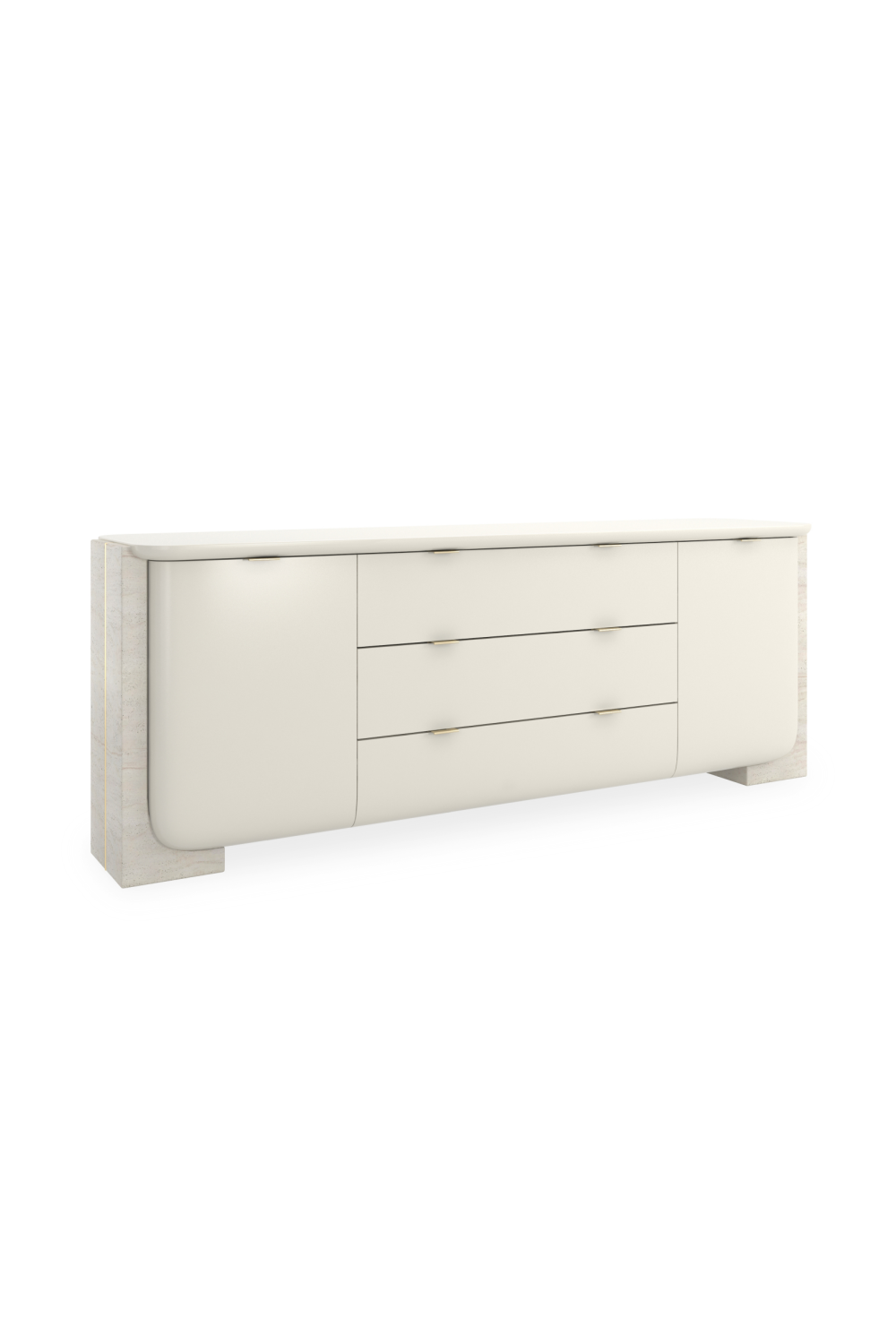 Travertine Side Panels Sideboard | Caracole Overlap | Caracole.eu.com