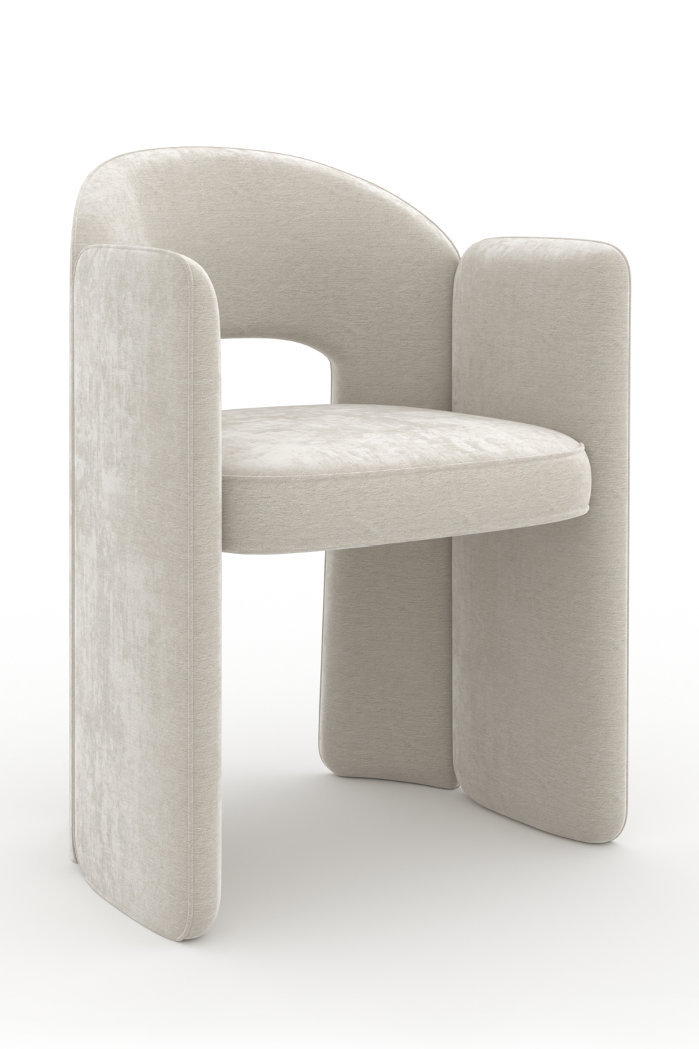 White Velvet Dining Armchair | Caracole Overlap | Caracole.eu.com