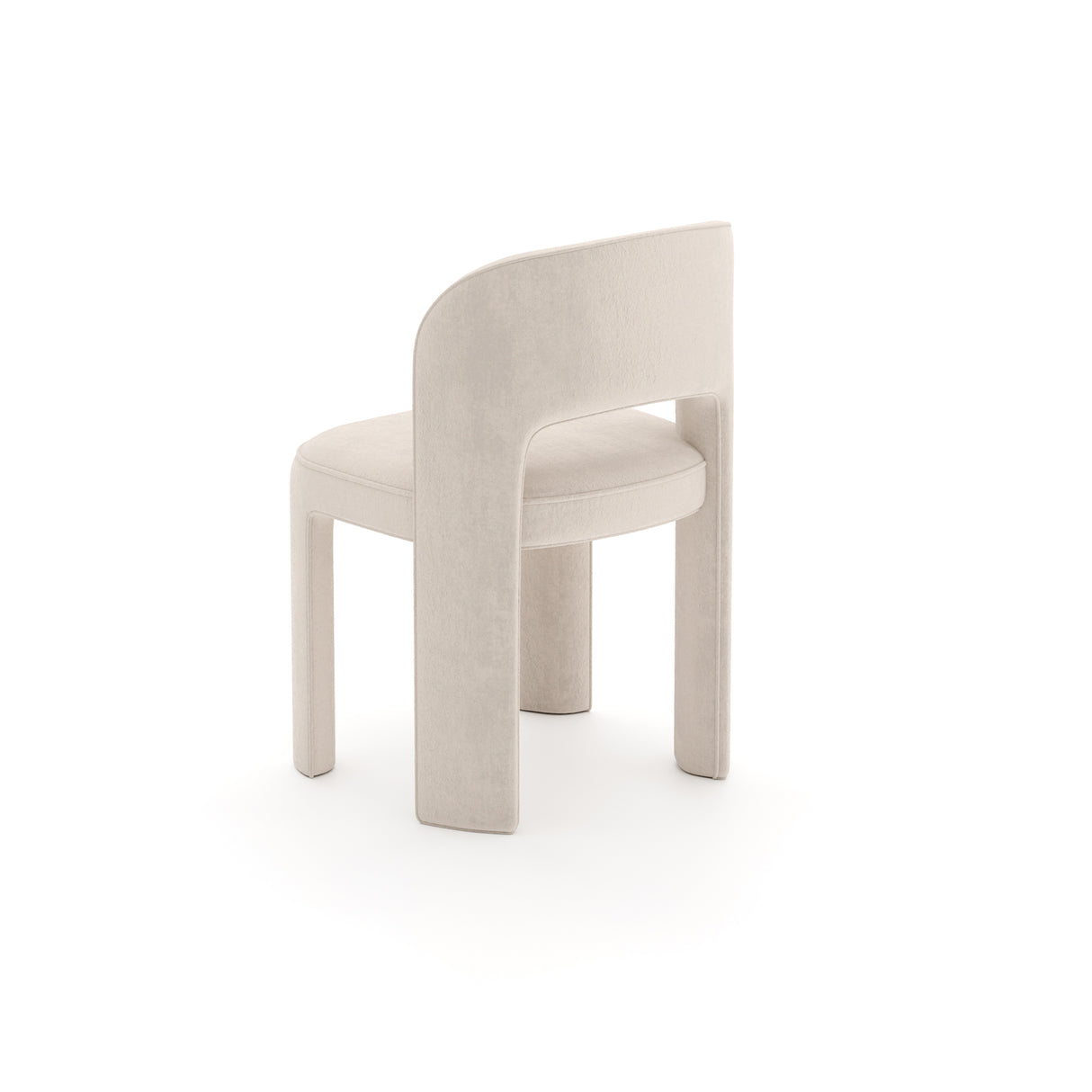 Velvet Upholstered Dining Chair | Caracole Overlap Ivory