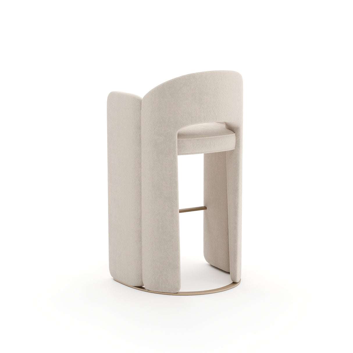 White Velvet Bar Stool | Caracole Overlap