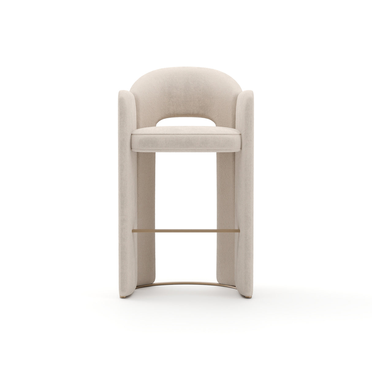 White Velvet Bar Stool | Caracole Overlap