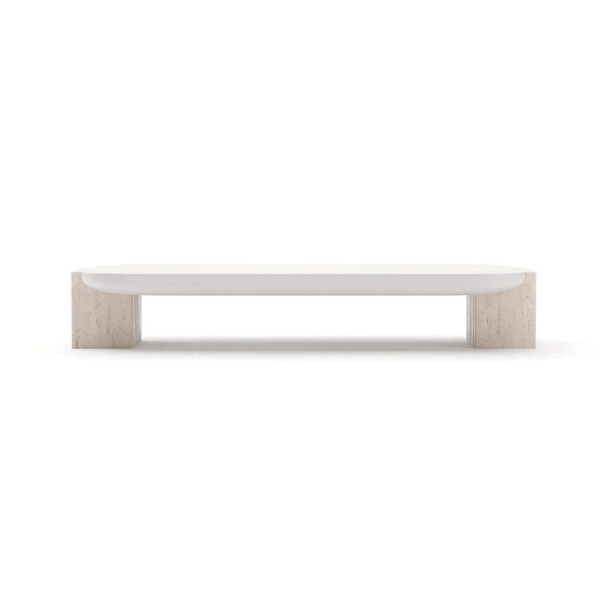 Travertine Panels Cocktail Table | Caracole Overlap