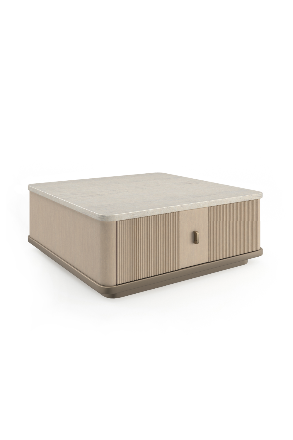 Reeded Oak 2-Door Cocktail Table | Caracole Rhythm | Caracole.eu.com