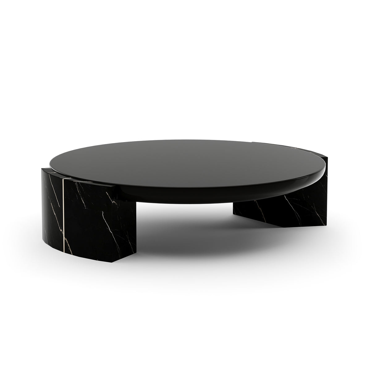 Black Round Coffee Table | Caracole Overlap