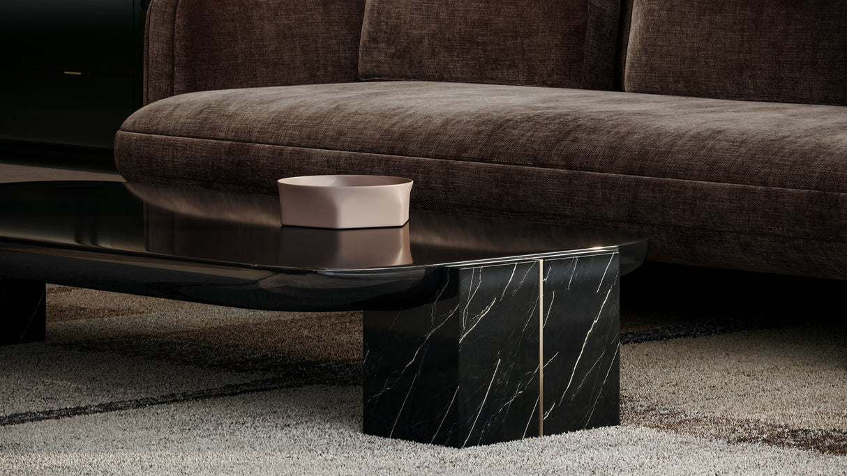 Black Rectangular Coffee Table | Caracole Overlap