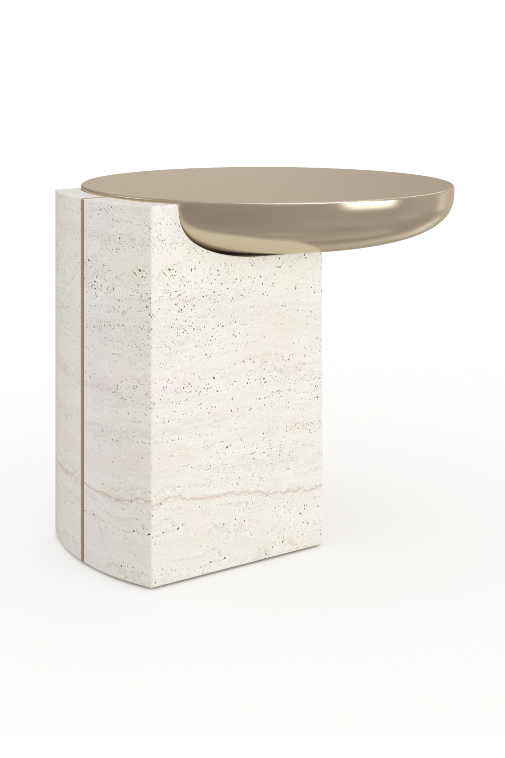 Travertine Base Side Table | Caracole Overlap | Caracole.eu.com