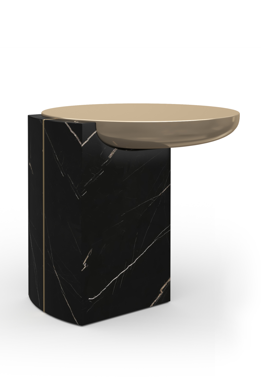 Black Marble Base Side Table | Caracole Overlap | Caracole.eu.com