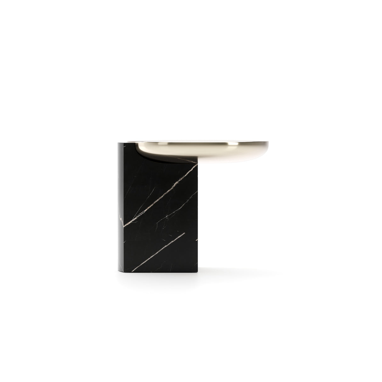 Black Marble Base Side Table | Caracole Overlap