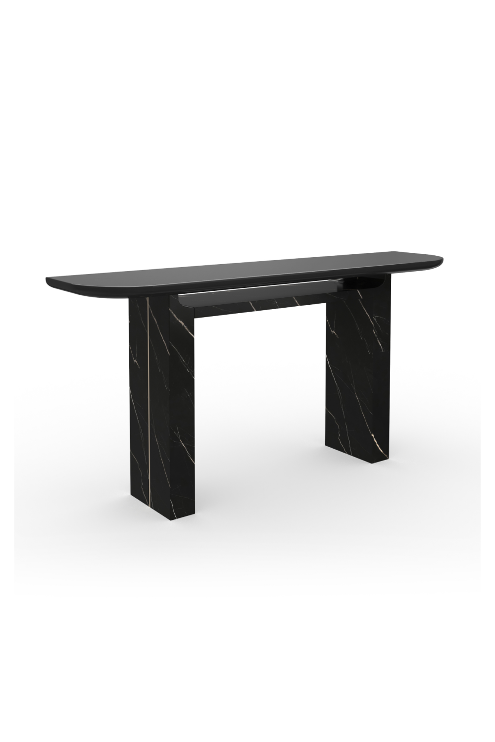 Black Stone Panel Console Table | Caracole Overlap | Caracole.eu.com