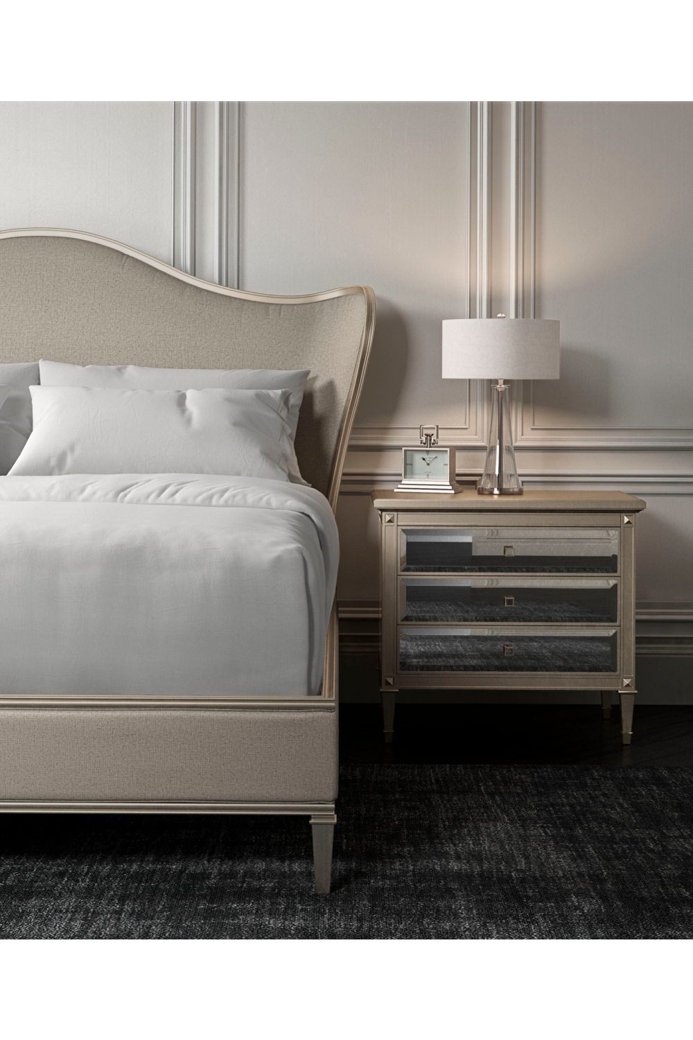 Beige Camelback King Bed | Caracole Bedtime Beauty | Caracole.eu.com