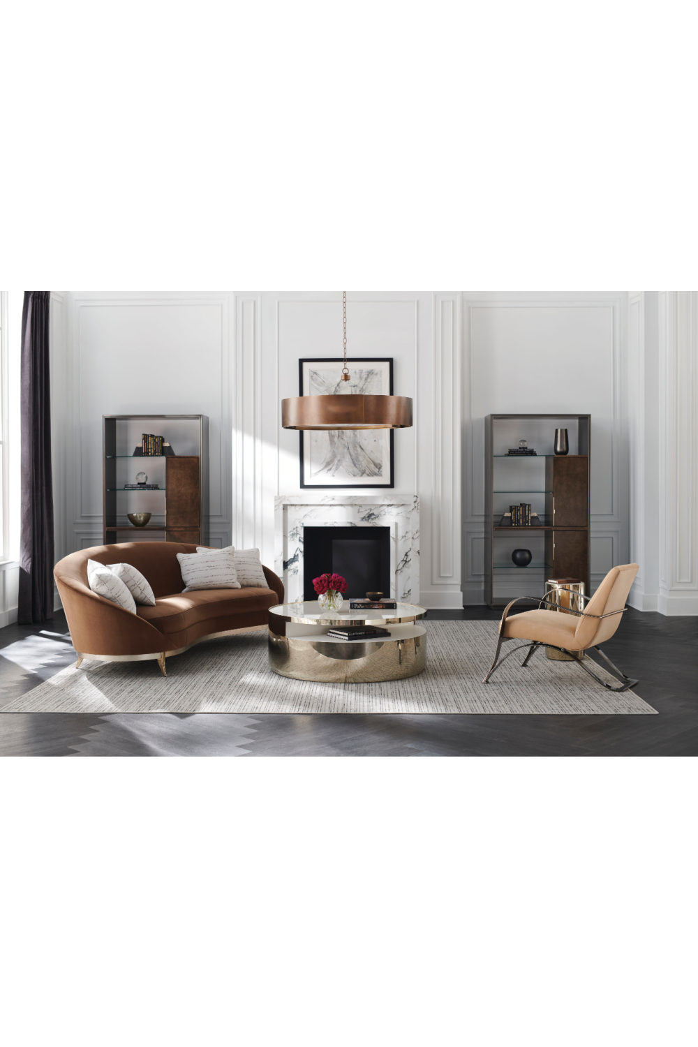 Light Brown Leather Lounge Chair | Caracole Opening Act | Caracole.eu.com