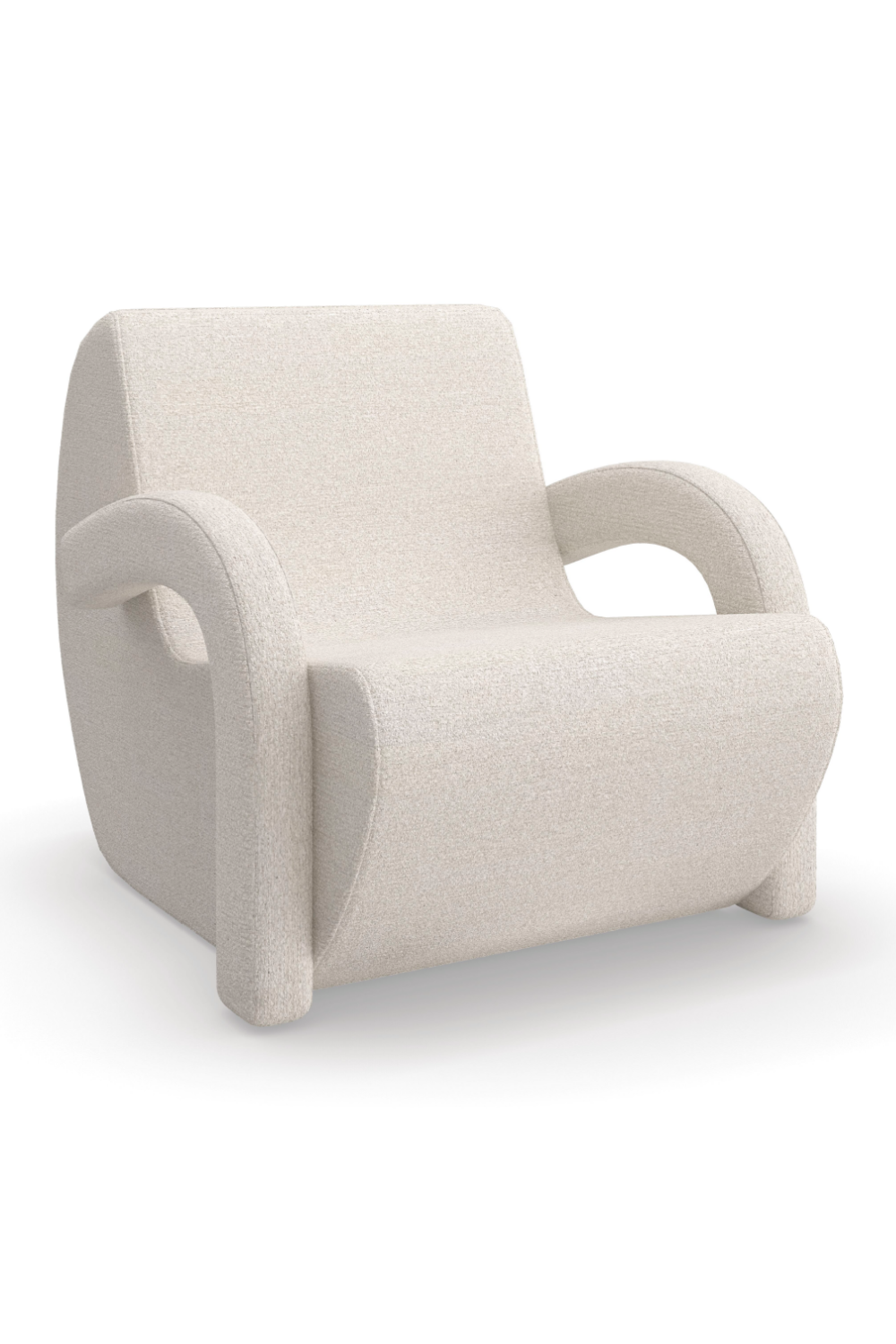 White Bouclé Accent Chair | Caracole Leo | Caracole.eu.com