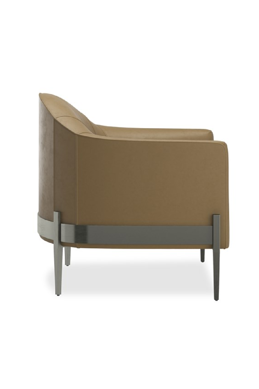 Taupe Leather Lounge Chair | Caracole Rebound | Caracole.eu.com
