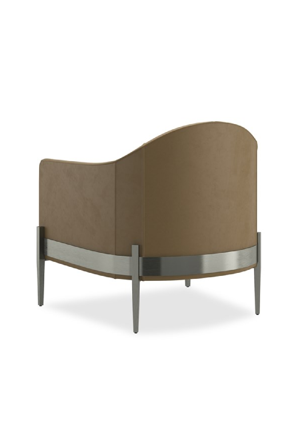 Taupe Leather Lounge Chair | Caracole Rebound | Caracole.eu.com