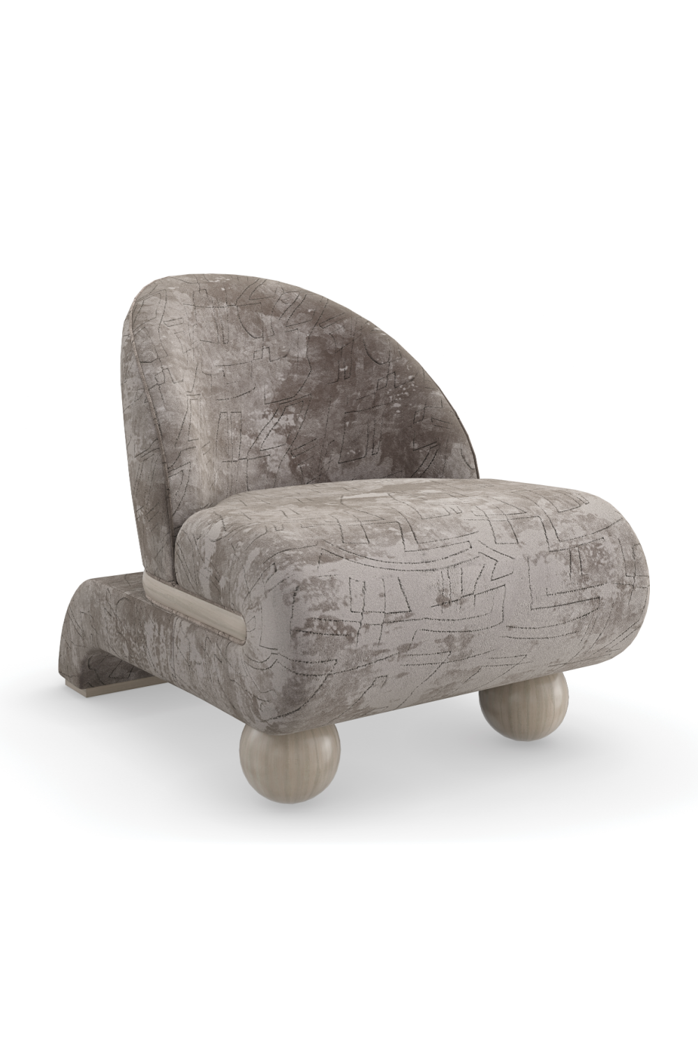 Ball Feet Velvet Accent Chair | Caracole Bora Bora | Caracole.eu.com