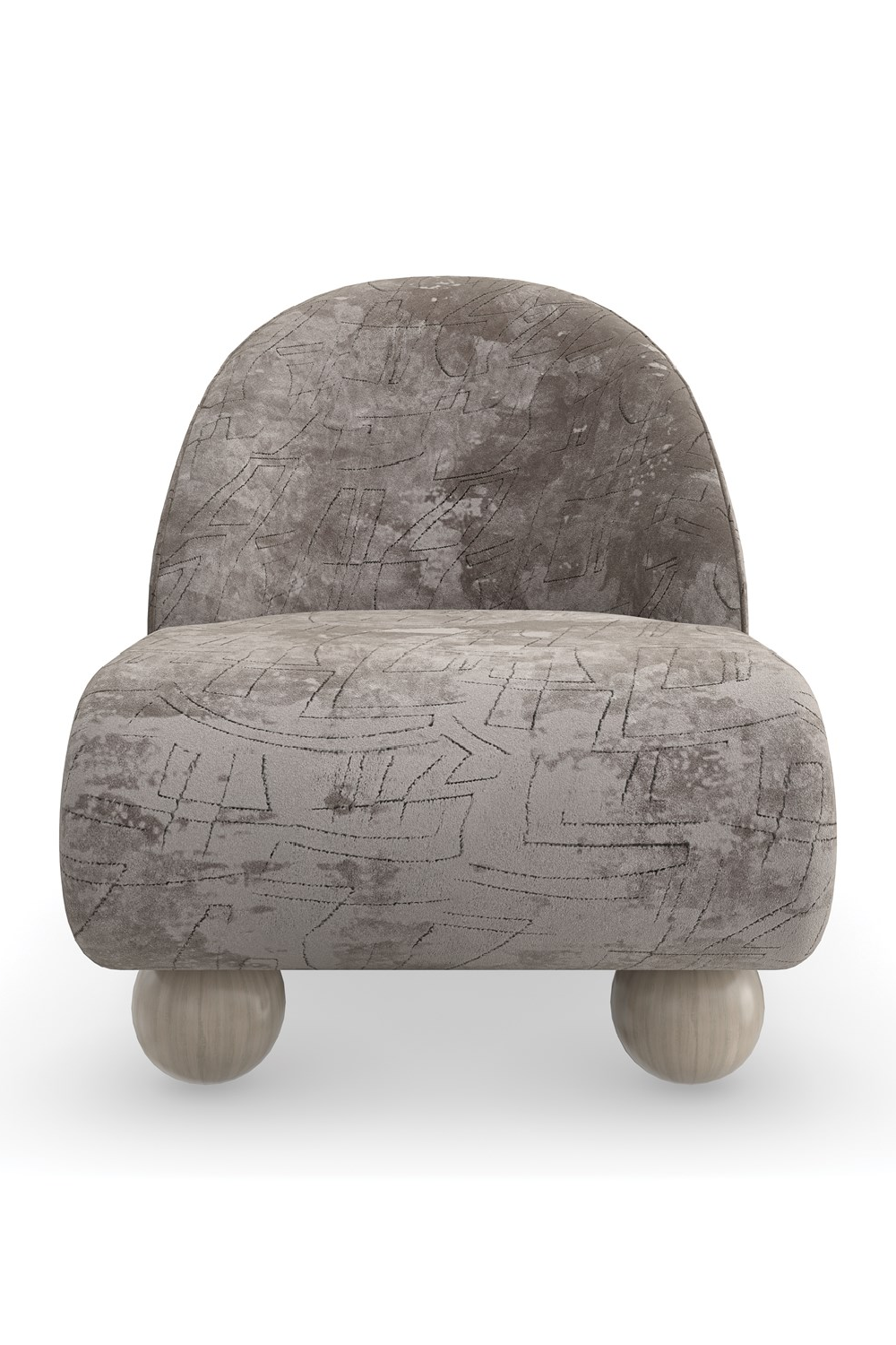 Ball Feet Velvet Accent Chair | Caracole Bora Bora | Caracole.eu.com
